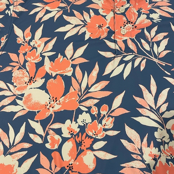Chubbies Blue Floral Golf Polo Size Large fits to XL see measurements - Picture 3 of 6